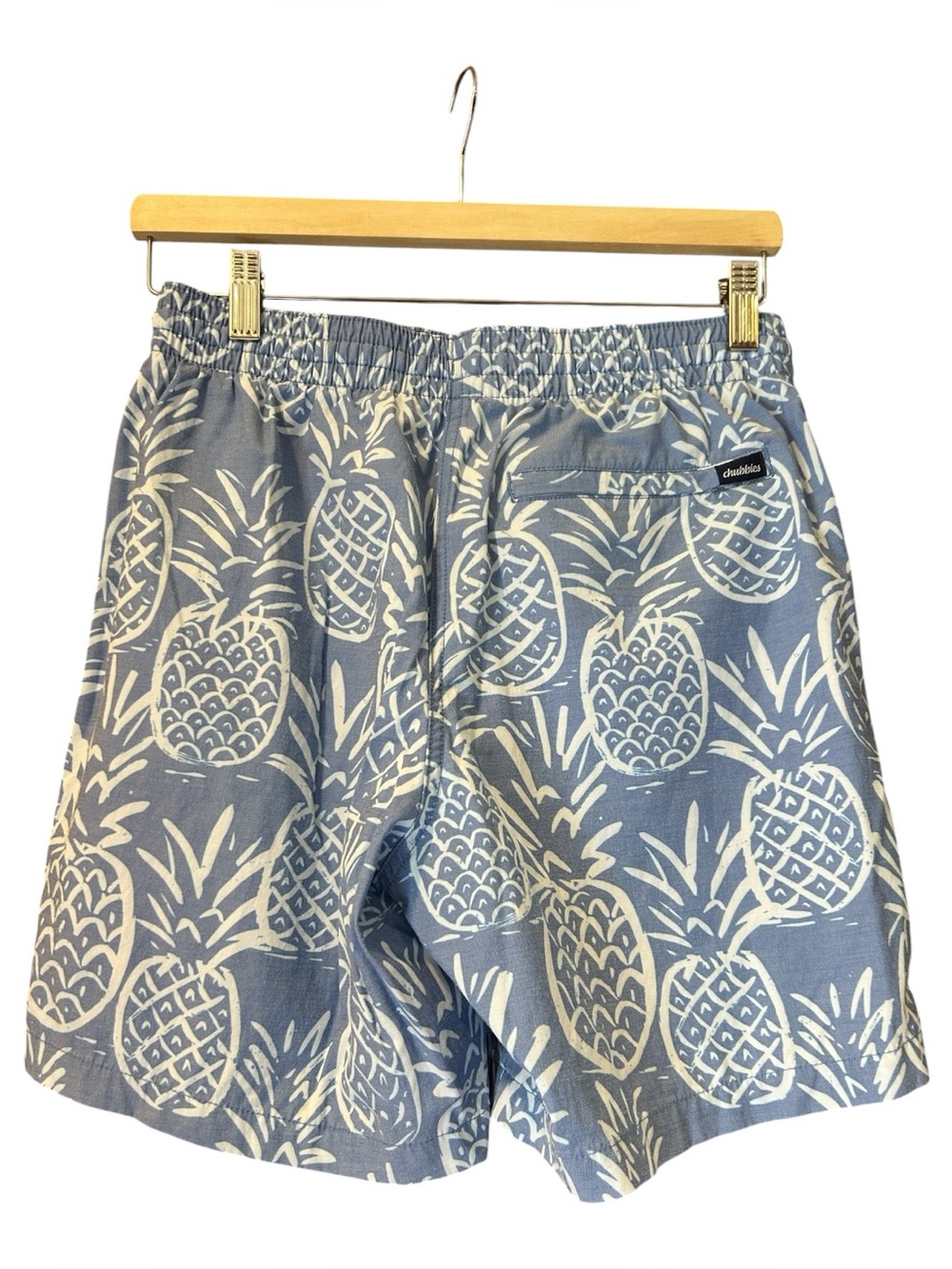 Chubbies The Thigh-Napples Swim Trunks Mens Small S 7” Pineapple Blue Shorts - Picture 2 of 10